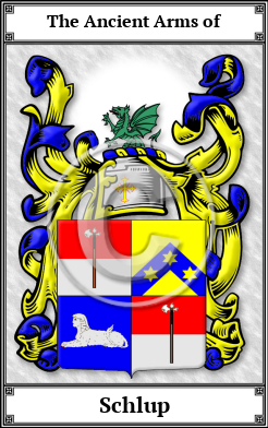Schlup Family Crest Download (JPG)  Book Plated - 150 DPI