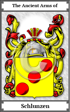 Schlunzen Family Crest Download (JPG) Book Plated - 600 DPI
