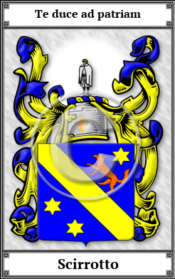 Scirrotto Family Crest Download (JPG)  Book Plated - 150 DPI