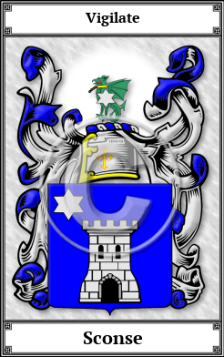 Sconse Family Crest Download (JPG)  Book Plated - 150 DPI