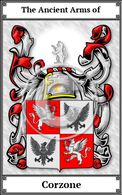Corzone Family Crest Download (JPG) Book Plated - 600 DPI