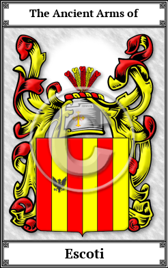 Escoti Family Crest Download (JPG)  Book Plated - 150 DPI