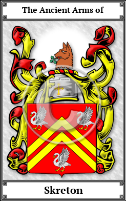Skreton Family Crest Download (JPG)  Book Plated - 150 DPI