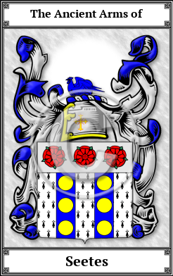 Seetes Family Crest Download (JPG) Book Plated - 600 DPI