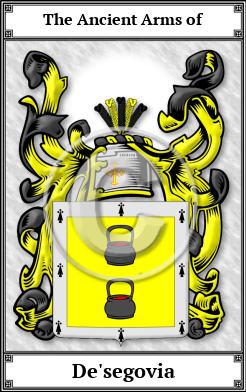 De'segovia Family Crest Download (JPG)  Book Plated - 150 DPI