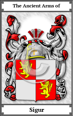 Sigur Family Crest Download (JPG)  Book Plated - 150 DPI