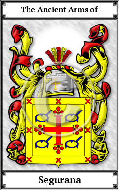 Segurana Family Crest Download (JPG)  Book Plated - 150 DPI