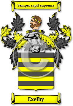 Exelby Family Crest Download (jpg) Legacy Series - 150 DPI