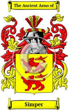 Simper Family Crest Download (jpg) Heritage Series - 150 DPI