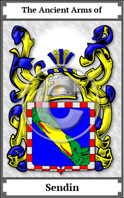 Sendin Family Crest Download (JPG)  Book Plated - 150 DPI