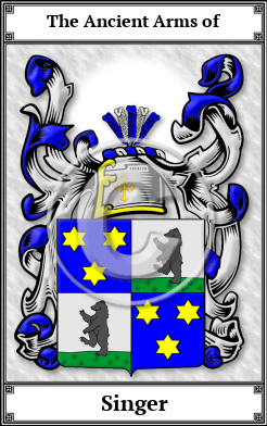 Singer Family Crest Download (JPG)  Book Plated - 150 DPI