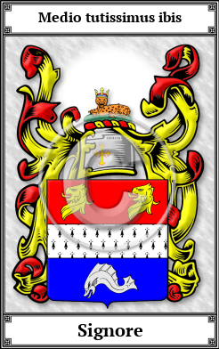 Signore Family Crest Download (JPG)  Book Plated - 150 DPI