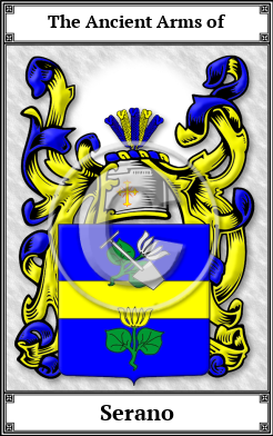 Serano Family Crest Download (JPG) Book Plated - 600 DPI