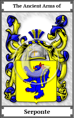 Serponte Family Crest Download (JPG)  Book Plated - 150 DPI