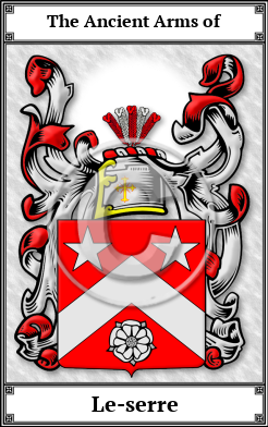 Le-serre Family Crest Download (JPG)  Book Plated - 150 DPI
