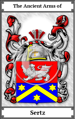 Sertz Family Crest Download (JPG)  Book Plated - 150 DPI