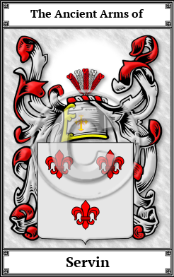 Servin Family Crest Download (JPG)  Book Plated - 150 DPI