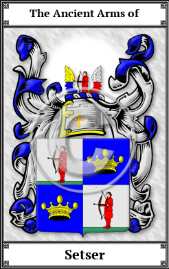 Setser Family Crest Download (JPG) Book Plated - 600 DPI