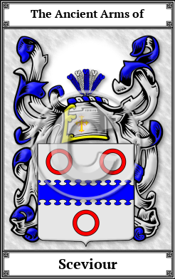 Sceviour Family Crest Download (JPG) Book Plated - 600 DPI