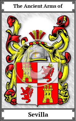 Sevilla Family Crest Download (JPG)  Book Plated - 150 DPI