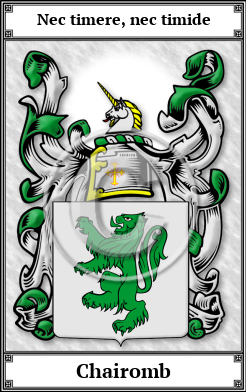 Chairomb Family Crest Download (JPG)  Book Plated - 150 DPI
