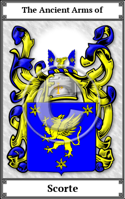 Scorte Family Crest Download (JPG) Book Plated - 600 DPI