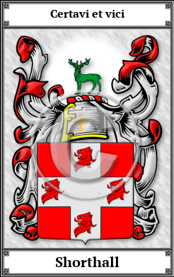 Shorthall Family Crest Download (JPG)  Book Plated - 150 DPI