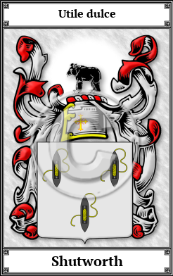 Shutworth Family Crest Download (JPG)  Book Plated - 150 DPI