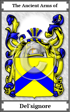 Del'signore Family Crest Download (JPG)  Book Plated - 150 DPI