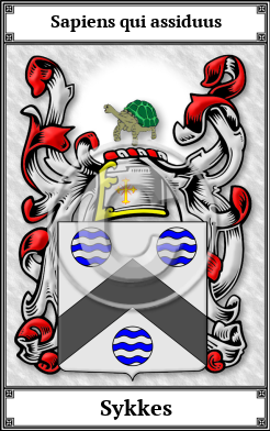 Sykkes Family Crest Download (JPG)  Book Plated - 150 DPI