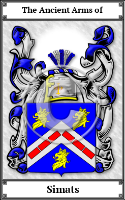 Simats Family Crest Download (JPG)  Book Plated - 150 DPI