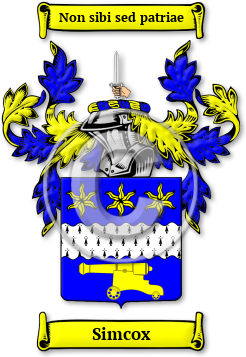 Simcox Family Crest Download (jpg) Legacy Series - 150 DPI