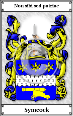 Symcock Family Crest Download (JPG)  Book Plated - 150 DPI