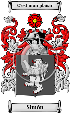 Simón Family Crest Download (JPG) Heritage Series - 300 DPI