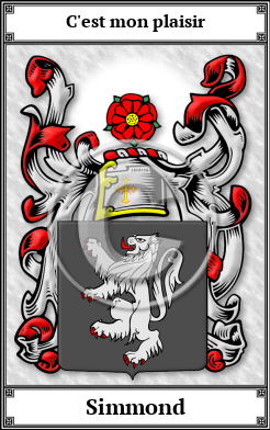 Simmond Family Crest Download (JPG)  Book Plated - 150 DPI