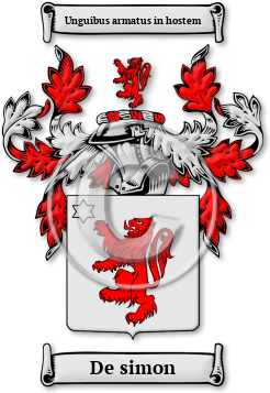 De simon Family Crest Download (jpg) Legacy Series - 150 DPI