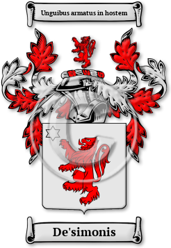 De'simonis Family Crest Download (jpg) Legacy Series - 150 DPI