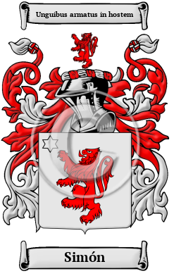 Simón Family Crest Download (JPG) Heritage Series - 300 DPI