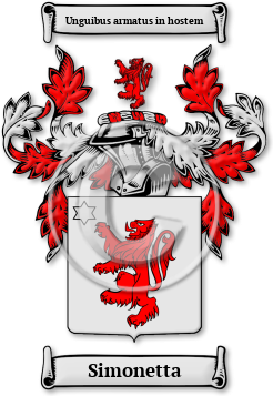 Simonetta Family Crest Download (jpg) Legacy Series - 150 DPI