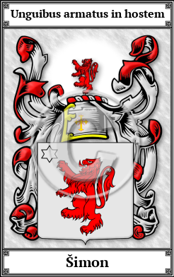Šimon Family Crest Download (JPG) Book Plated - 600 DPI