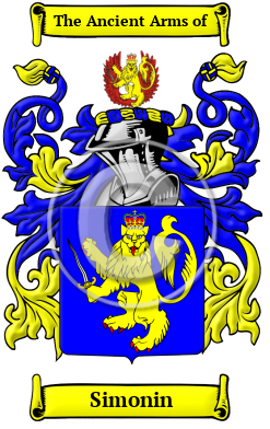 Simonin Family Crest Download (JPG) Heritage Series - 600 DPI