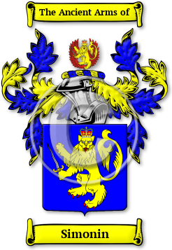 Simonin Family Crest Download (jpg) Legacy Series - 150 DPI