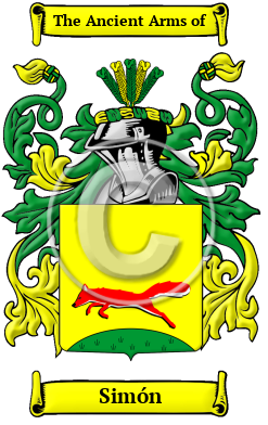 Simón Family Crest Download (JPG) Heritage Series - 300 DPI