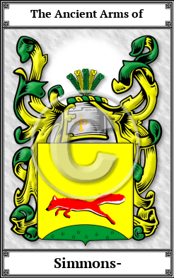 Simmons- Family Crest Download (JPG)  Book Plated - 150 DPI