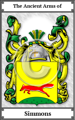 Simmons Family Crest Download (JPG)  Book Plated - 150 DPI