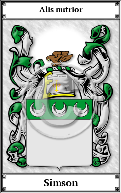 Simson Family Crest Download (JPG)  Book Plated - 150 DPI