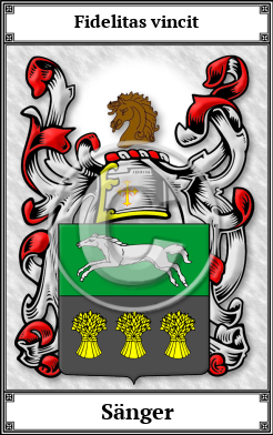 Sänger Family Crest Download (JPG)  Book Plated - 150 DPI