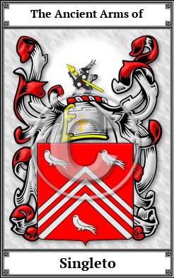 Singleto Family Crest Download (JPG)  Book Plated - 150 DPI