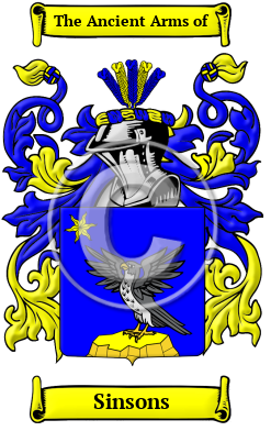 Sinsons Family Crest Download (JPG) Heritage Series - 600 DPI