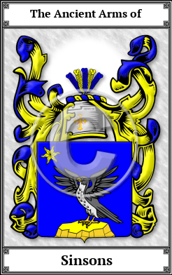 Sinsons Family Crest Download (JPG)  Book Plated - 150 DPI